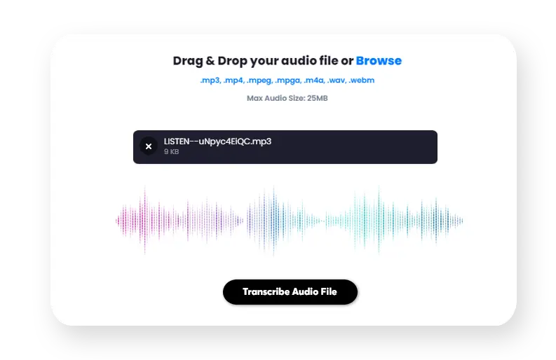 Transcribe accurately your audio